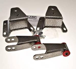 DJM Suspension - HS1135-4 | DJM Suspension 4 Inch Rear Hanger & Shackle Kit (1987-1998 F250, F350 Pickup 2WD)