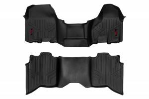 Rough Country - M-31313 | Rough Country Floor Mats For Ram 1500 2/4WD (2012-2018) / 1500 Classic (2019-2023) | Front & Second Row, Front Bench Seat, Crew/Mega Cab