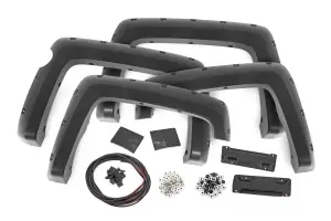 Rough Country - F-C11413A | Rough Country Pocket Fender Flares Chevrolet Silverado 1500 (2014-2018) / 2500 HD (2015-2019) | 5' 8" Bed, Flat Black