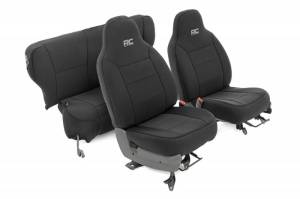 Rough Country - 91022 | Rough Country Front and Rear Seat Covers (1997-2001 XJ Cherokee 2WD/4WD | NON Detachable Headrest)