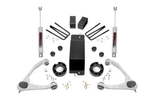 Rough Country - 19431A | Rough Country 3.5in Suspension Lift Kit With Forged Upper Control Arms (2007-2016 Silverado, Sierra 1500 4WD)