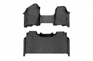 Rough Country - M-31420 | Rough Country Floor Mats For Ram 1500 (2019-2024) 1500 TRX (2021-2024) | Front & Rear Row, Front Bench Seat, Crew Cab, With Factory Under Seat Storage