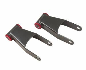 MaxTrac Suspension - 411420 | Rear Lowering Shackles 2 Inch Drop (2011-2022 Chevrolet, GMC 2500 Hd, 3500 HD 2WD/4WD, 2015-2020 F150 2WD/4WD)