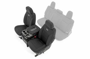 Rough Country - 91035 | Rough Country Seat Covers For Chevrolet Silverado / GMC Sierra 1500 | First Row, With Rear Cup Holder