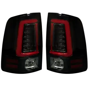 Recon Truck Accessories - 264369BKS | Recon (Replaces OEM Halogen) OLED TAIL LIGHTS w/ Scanning OLED Turn Signals in Smoked (2009-2023 Ram 1500 Classic | 2010-2018 Ram 2500, 3500)