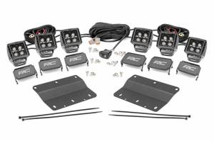 Rough Country - 51087 | Rough Country Triple LED Fog Light Kit | Black Series With White DRL (2021-2026 Bronco 4WD)