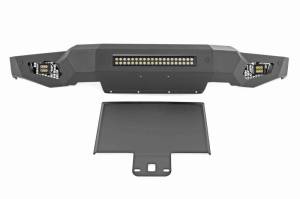 Rough Country - 10809A | Rough Country High Clearance Front Bumper With LED Lights And Skid Plate For Ford F-150 | 2021-2025