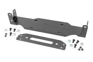 Rough Country - 10652 | Rough Country Winch Mounting Plate Modular Steel OE Bumper For Jeep Gladiator JT / Wrangler JL