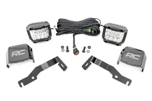 Rough Country - 72105 | Rough Country LED Light Kit 3 Inch Osram Wide Angle Toyota Tacoma 2WD/4WD (2024-2025)