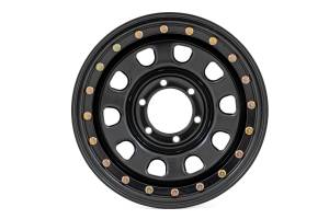 Rough Country - RC51-7655SL | Rough Country Steel Simulated Bead Lock Wheel Black | 17x9 | 6x5.5 | 4.25 Bore | -12