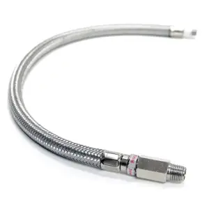 VIAIR - 92791 | VIAIR Stainless Steel Braided Leader Hose | With Check Valve, 3/8" (M) To 3/8" (M) Swivel, 24"