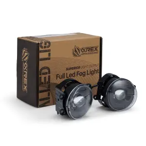 AlphaREX - 210023 | AlphaRex Universal DoubleTap Dual Color LED Projector Fog Lights MKII For Toyota/Lexus/Scion | White/Amber, No Bezel