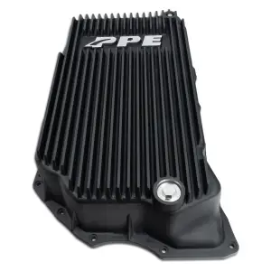 Pacific Performance Engineering - 128051420 | PPE Performance Heavy-Duty Cast Aluminum Transmission Pan Black Finish (2020-2025 GM 6.6L Duramax 10L1000)