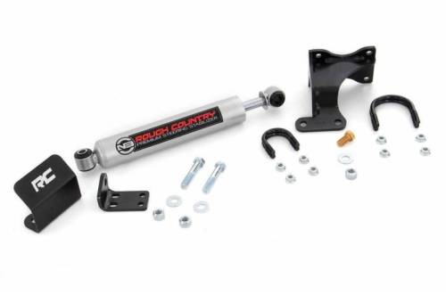 Rough Country - 8731930 | N3 Steering Stabilizer | Axle Bracket | 2-8 Inch Lift | Jeep Wrangler JK (07-18)