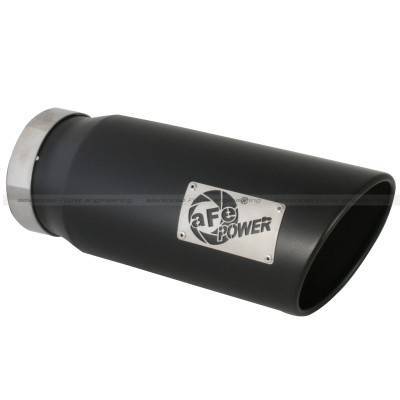 aFe Power Clearance Center - 49-92019-B | AFE Power MACH Force XP Stainless Steel Tip Black Finish | 5 In x 6 Out x 15 L in Bolt-On