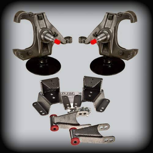 DJM Suspension - DJM2045H-34-1.25 | DJM Suspension 3 Inch Front / 4 Inch Rear Lowering Kit for 1973-1987 C10 Pickup 2WD with 1.25 Inch Rotors (Shocks Included)