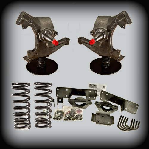 DJM Suspension - DJM2057-57 | DJM Suspension 5 Inch Front / 7 Inch Rear Lowering Kit for 1992-1999 C2500, C3500 Pickup 2WD (Shocks Included)