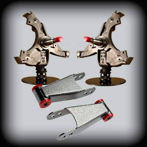DJM Suspension - DJM2056-22 | DJM Suspension 2 Inch Front / 4 Inch Rear Lowering Kit for 1995-1999 Tahoe, Yukon 2WD (Shocks Included)