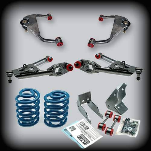 DJM Suspension - DJM2000-35+ | DJM Suspension 3 Inch Front / 5 Inch Rear Lowering Kit with Upper Control Arms for 2001-2006 Suburban, Tahoe, Yukon 2WD/4WD (Shocks Included)