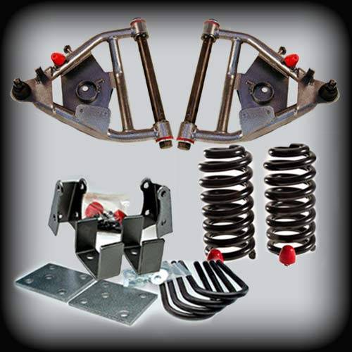 DJM Suspension - DJM1055-55 | DJM Suspension 5 Inch Front / 5 Inch Rear Lowering Kit (1968-1972 C10 Pickup 2WD with 2.25 Inch Wide Leafs and Drum Brakes Shocks Included)