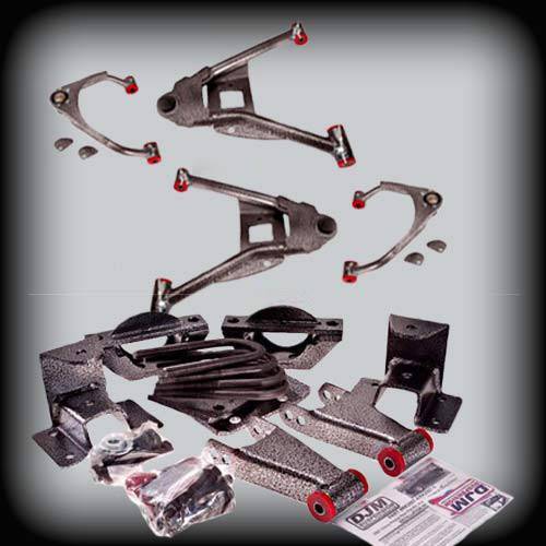 DJM Suspension - DJM2515-34 | DJM Suspension 3 Inch Front / 4 Inch Rear Lowering Kit for 2015-2018 Silverado, Sierra 1500 2WD with OEM Cast Aluminum Steering Knuckles (Shocks Included)