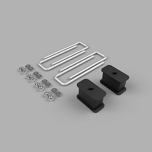 Traxda - 404036 | Traxda 3.0 Inch Rear Block and U Bolt Kit (1999-2006 Silverado, Sierra 1500 4WD)