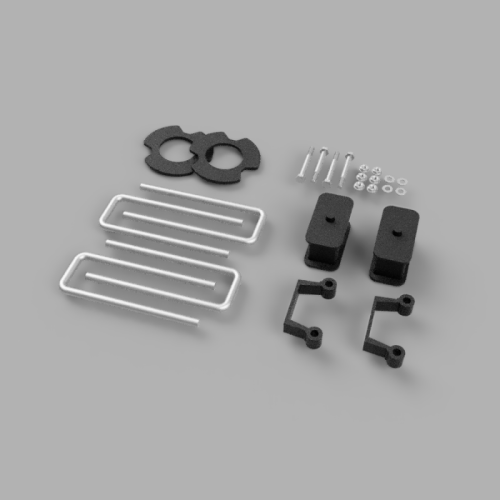 Traxda - 406026 | Traxda 2-3 Inch Front / 1.0 Inch Rear Suspension Lift Kit (2007-2018 Silverado, Sierra 1500 4WD)