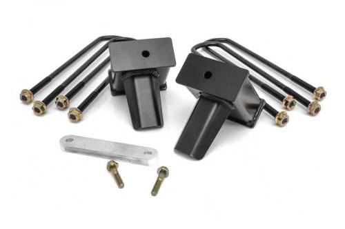 ReadyLIFT Suspensions - 66-2751 | ReadyLift 5 Inch Ford Flat Rear Block & U Bolt Kit (2017-2024 F250, F350 Super Duty)