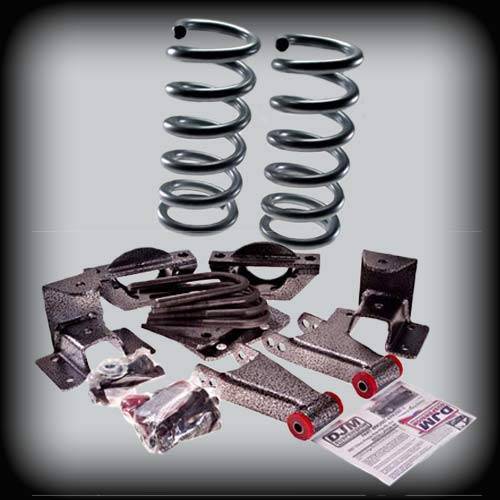 DJM Suspension - DJM2099-24 | DJM Suspension 2 Inch Front / 4 Inch Lowering Kit for 2003-2006 Silverado, Sierra 1500 2WD | Crew Cab with Welded Eye Hanger ONLY (Shocks Included)