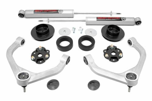 Rough Country - 31430 | Rough Country 3.5 Inch Lift Kit For Ram 1500 2WD/4WD | Aluminum Arm Finish, Struts Spacers