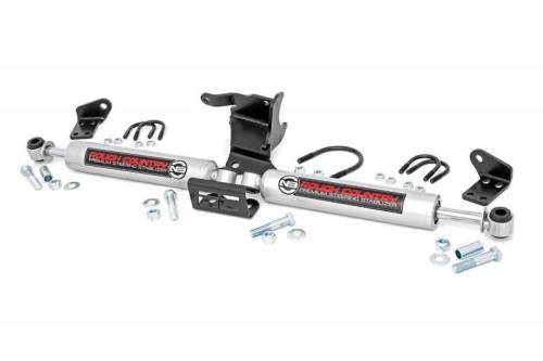 Rough Country - 87304 | Rough Country N3 Steering Stabilizer, Dual, 2.5-8 Inch Lift For Jeep Gladiator JT / Wrangler JL