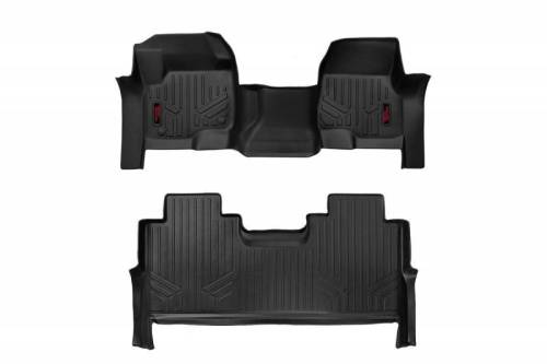 Rough Country - M-51173 | Rough Country Floor Mats For Ford F-250/F-350 Super Duty | First & Second Row, Front Row Bench Seat