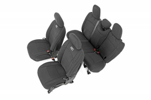 Rough Country - 91012 | Rough Country Seat Covers For Jeep Wrangler JL Unlimited 4WD | 4 Door Model WITH Rear Arm Rest