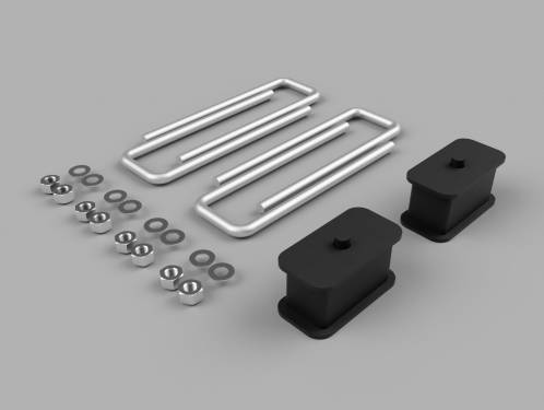 Traxda - 406086 | Traxda 1.0 Inch Rear Block and U Bolt Kit (2007-2018 Silverado, Sierra 1500 2WD)