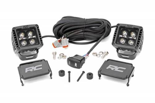 Rough Country - 70060 | Rough Country LED Light Kit For Jeep Gladiator JT / Wrangler JL | Black Series With Amber DRL