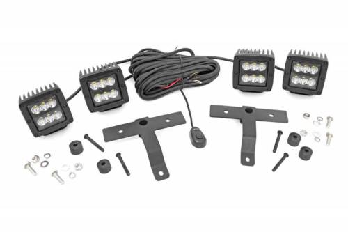 Rough Country - 70822 | Rough Country LED Light Kit For Jeep Gladiator JT / Wrangler 4xe / Wrangler JL | Black Series