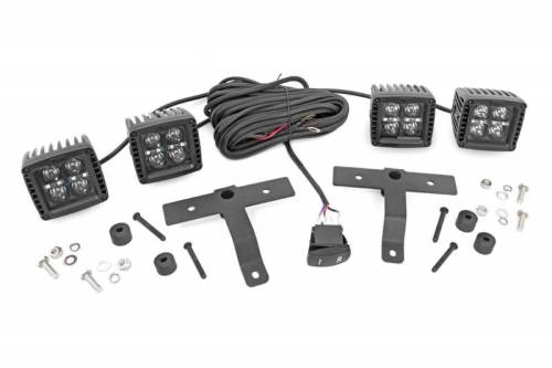 Rough Country - 70823 | Rough Country LED Light Kit For Jeep Gladiator JT / Wrangler JL | Black Series With Amber DRL