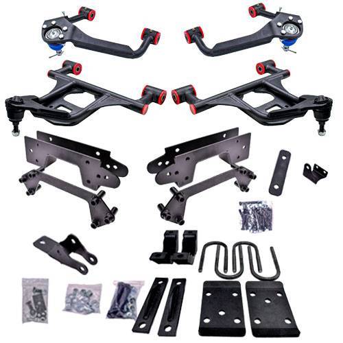 DJM Suspension - DJM2519-46 | DJM Suspension 4 Inch Front / 6 Inch Rear Lowering Kit (2019-2025 Silverado, Sierra 1500 2WD)