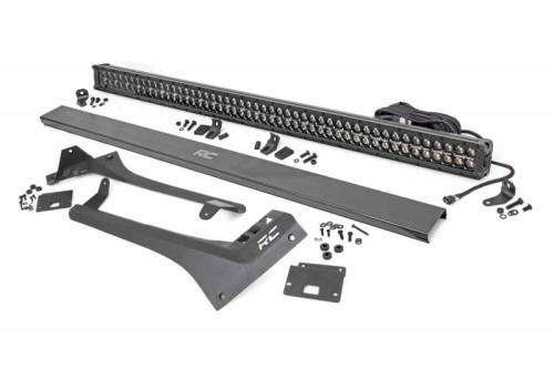 Rough Country - 70067 | Rough Country LED Light Kit For Jeep Gladiator JT / Wrangler JL | Black Series With White DRL, Dual Row