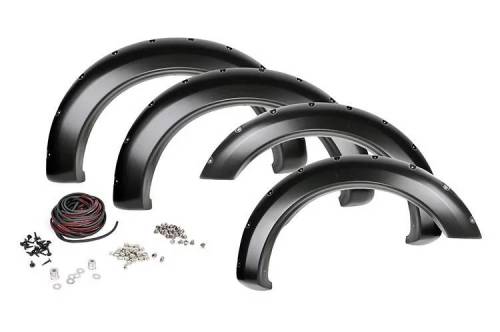 Rough Country - F-F21112-Z1 | Rough Country Pocket Fender Flares For Ford F-250 / F-350 Super Duty (2017-2022) | Oxford White