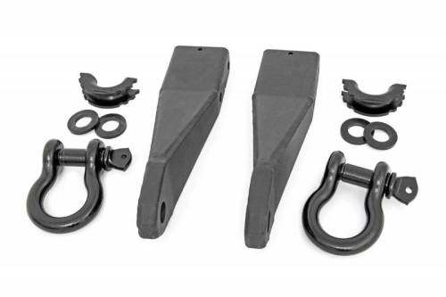 Rough Country - RS159 | Rough Country Tow Hook Brackets For GMC Sierra 2500 HD 2WD/4WD | With Standard D-Rings & Rubber Isolators