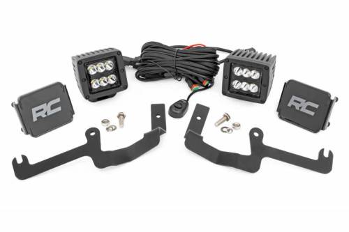 Rough Country - 70842 | Rough Country LED Ditch Light Kit For Chevrolet Silverado 1500 | Black Series With Flood Beam