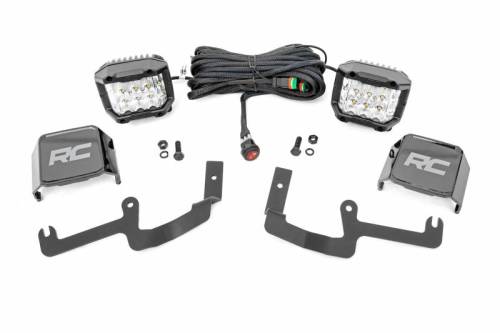 Rough Country - 70845 | Rough Country LED Ditch Light Kit For Chevrolet Silverado 1500 | 3 Inch Osram Wide Angle Series