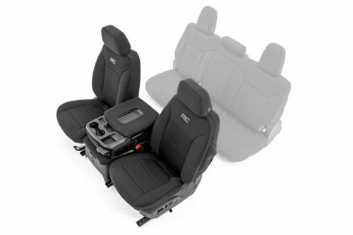 Rough Country - 91035 | Rough Country Seat Covers For Chevrolet Silverado / GMC Sierra 1500 | First Row, With Rear Cup Holder
