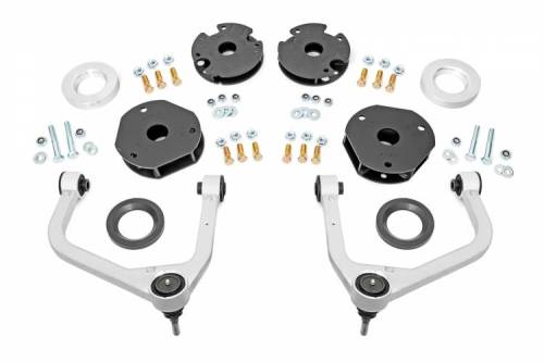 Rough Country - 11400 | Rough Country 3.5 Inch Lift Kit For Chevrolet Suburban & Tahoe / GMC Yukon & Yukon XL 4WD |  Aluminum Finish Control Arms, No Struts