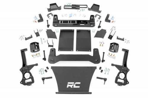 Rough Country - 29900D | Rough Country 6 Inch Lift Kit Strut Spacers / Shock Extension Rear (2019-2024 Silverado, Sierra 1500 2WD/4WD | 2.7L, 3.0L Diesel Engine | Multi Leaf Springs | Adaptive Ride Models ONLY)