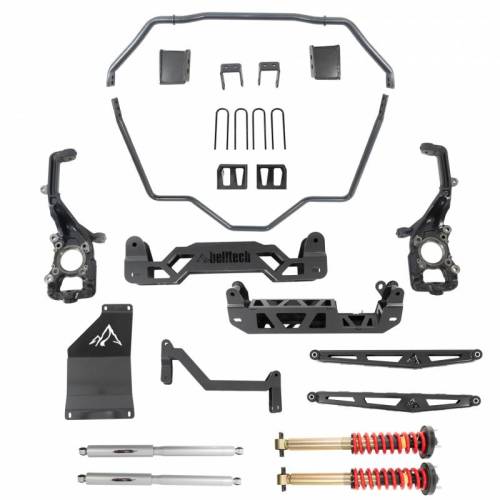 Belltech - 152510HK | Belltech 5-7 Inch Complete Lift Kit with Trail Performance Coilovers/Shocks & Sway Bars (2021-2026 F150 4WD)