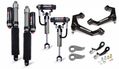 Cognito Motorsports - 210-P1130 | Cognito 3 Inch Elite Leveling Kit with Elka 2.5 Reservoir shocks (2011-2019 Silverado, Sierra 2500 HD, 3500 HD 2WD/4WD)