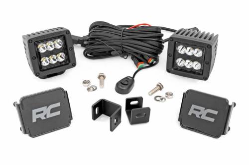 Rough Country - 71071 | Rough Country Ditch LED Light Kit For Toyota Tundra 2WD/4WD | Black Series With Spot Beam