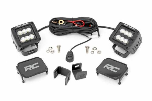 Rough Country - 71072 | Rough Country Ditch LED Light Kit For Toyota Tundra 2WD/4WD | Black Series WIth Flood Beam